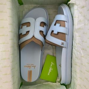 Baby blue Sam Edelman slides.